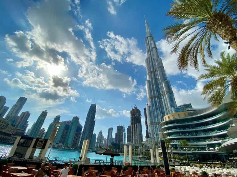 Dubai high-rise buildings by the water