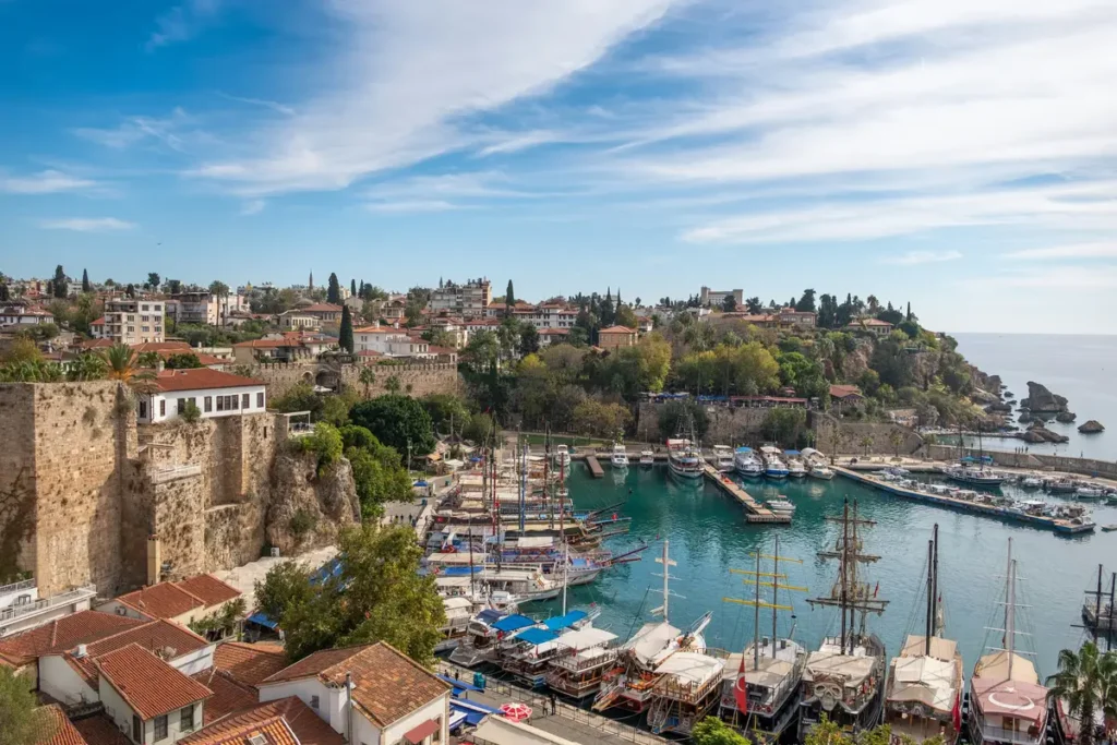 Old harbor and old town of Antalya