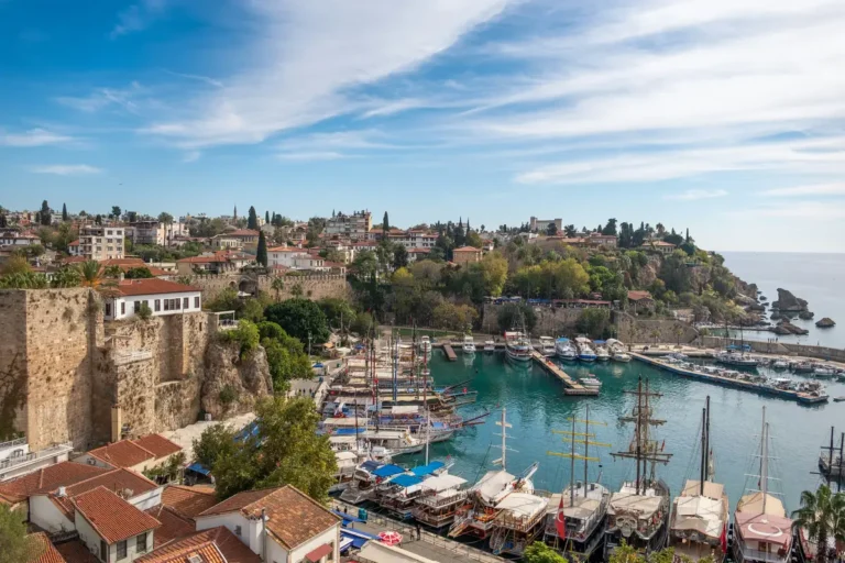 Old harbor and old town of Antalya