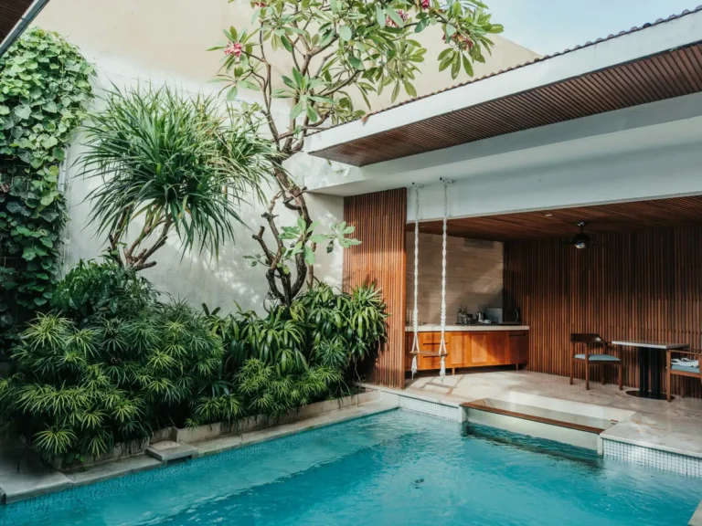Private pool in a tropical garden