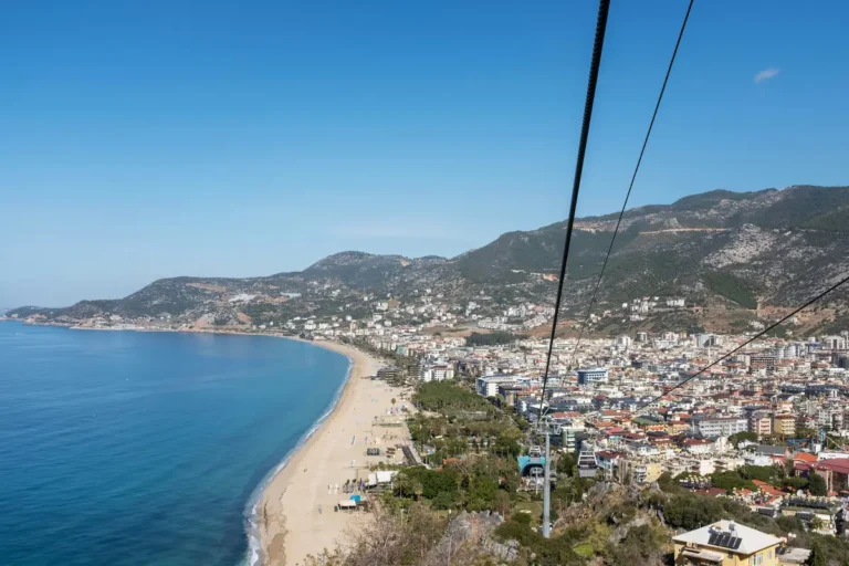 Alanya beach and coastline seen from the cable car